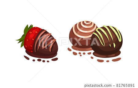 Chocolate Dessert as Sweet Afters and Yummy Treat Vector Set Chocolate Dessert as Sweet Afters and Yummy Treat Vector Set 81765891