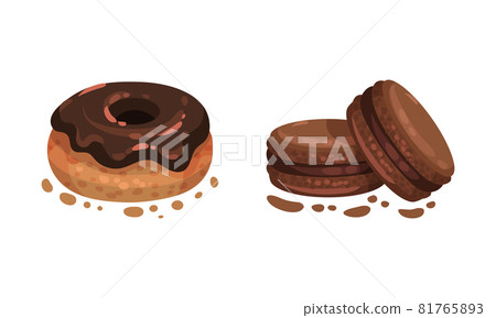 Chocolate Dessert as Sweet Afters and Yummy Treat Vector Set 81765893