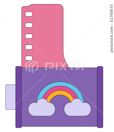 Flat icon of purple icon in 90s retro style isolated on a white background. Vector illustration 81766635
