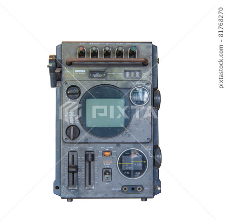 Retro old TV and radio small isolate on white background, Vintage style 81768270