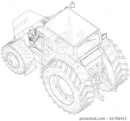 Farm Tractor Concept. Vector 81768421