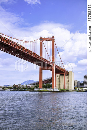 Beautiful Wakato Ohashi Bridge (Kitakyushu City, Fukuoka Prefecture) 81768811