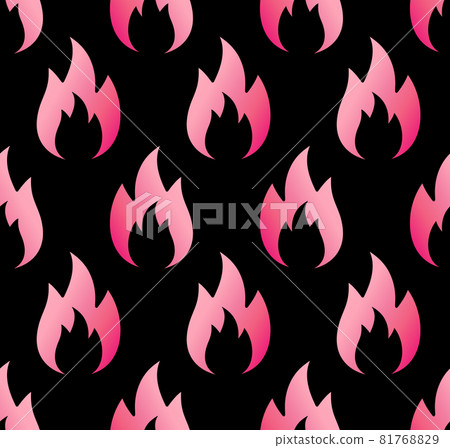 Vector seamless pattern of flat pink fire flame Vector seamless pattern of flat pink fire flame 81768829