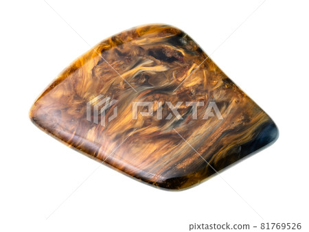 tumbled pietersite gemstone cutout on white background tumbled pietersite gemstone cutout on white background 81769526