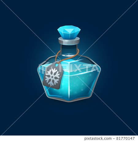 Witchcraft glass potion bottle with freeze spell Witchcraft glass potion bottle with freeze spell 81770147