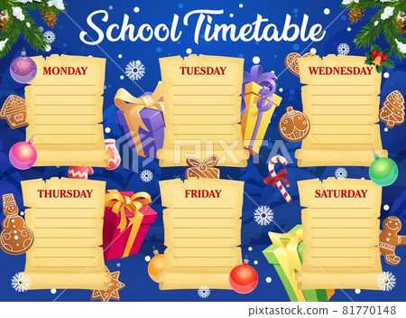 Christmas holidays school timetable template Christmas holidays school timetable template 81770148