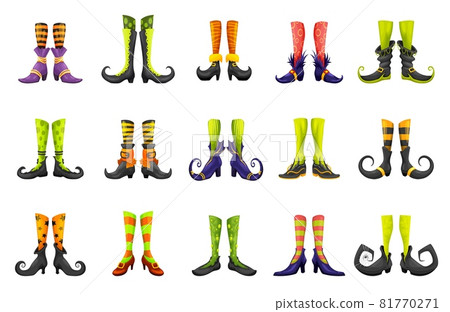 Cartoon legs of fairy witch sorceress or elf gnome Cartoon legs of fairy witch sorceress or elf gnome 81770271