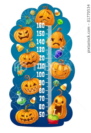 Kids height meter with Halloween Jack o lanterns 81770534