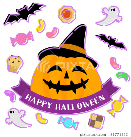 Cute Halloween vector illustration material 81771552