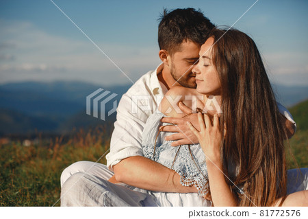 Couple walk in the mountains Couple walk in the mountains 81772576