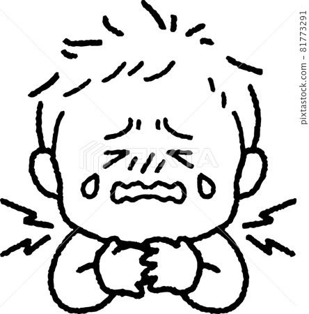 一個脖子/喉嚨痛的男孩的插圖 81773291