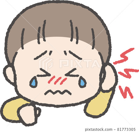 Illustration of a boy with a sore ear 81773305