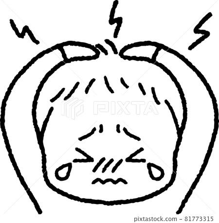 一個頭痛的男孩的插圖 一個頭痛的男孩的插圖 81773315