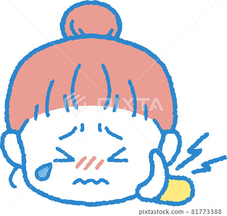 Cheek/Illustration of a girl with a toothache Cheek/Illustration of a girl with a toothache 81773388