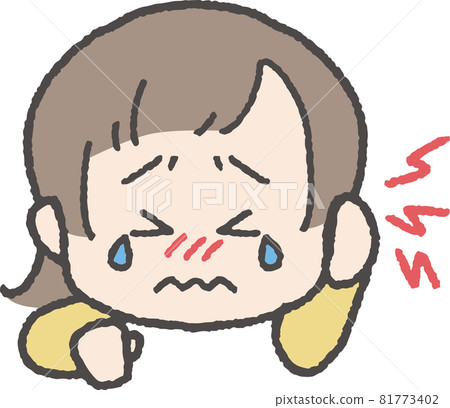 Illustration of a girl with a sore ear 81773402