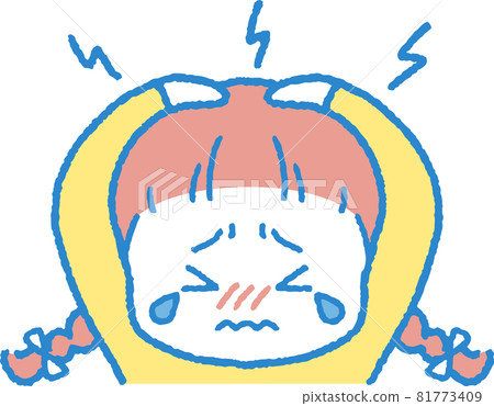 一個頭痛的女孩的插圖 一個頭痛的女孩的插圖 81773409