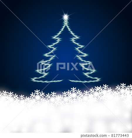 Snowflake and shining Christmas tree Snowflake and shining Christmas tree 81773443