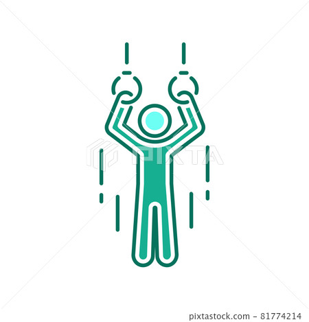 Physiotherapy line color icon. Exercise, stretching. Physiotherapy line color icon. Exercise, stretching. 81774214