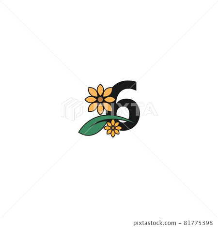 a number with flowers icon logo design vector 81775398