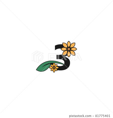 a number with flowers icon logo design vector 81775401