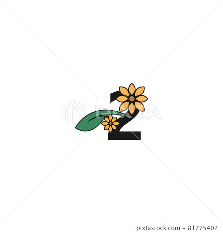 a number with flowers icon logo design vector 81775402