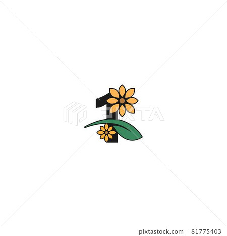 a number with flowers icon logo design vector a number with flowers icon logo design vector 81775403