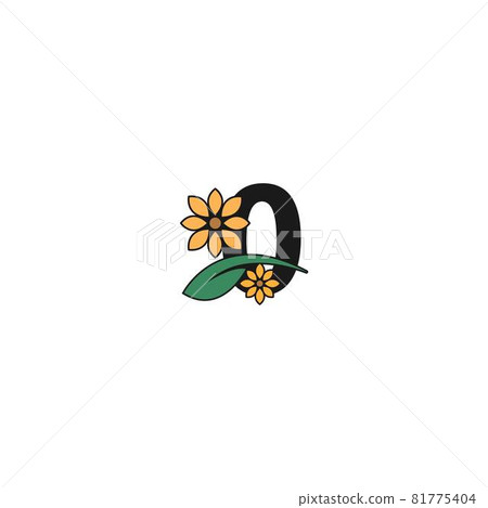 a number with flowers icon logo design vector 81775404
