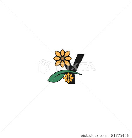 a letter with flowers icon logo design vector 81775406