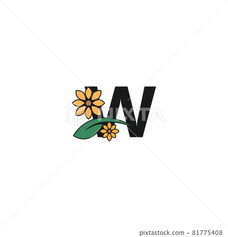 a letter with flowers icon logo design vector 81775408