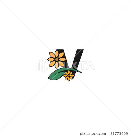 a letter with flowers icon logo design vector 81775409