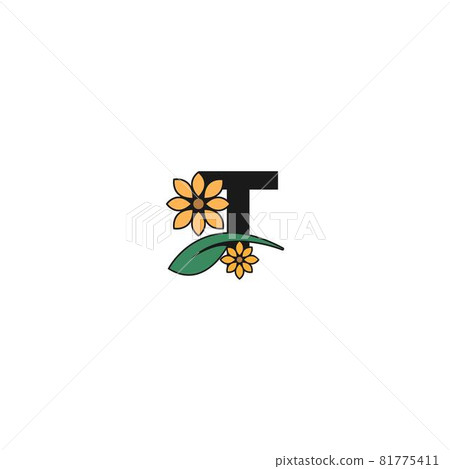 a letter with flowers icon logo design vector 81775411