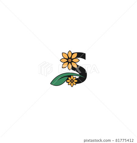 a letter with flowers icon logo design vector 81775412