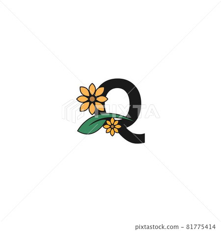 a letter with flowers icon logo design vector 81775414
