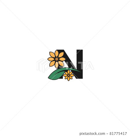 a letter with flowers icon logo design vector 81775417