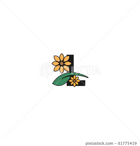a letter with flowers icon logo design vector 81775419