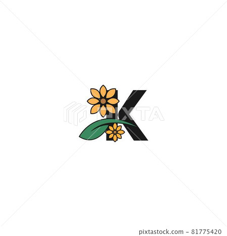 a letter with flowers icon logo design vector 81775420