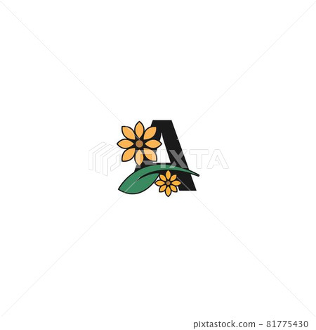 a letter with flowers icon logo design vector 81775430