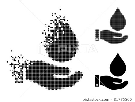 Disappearing and Halftone Dotted Water Service Icon Disappearing and Halftone Dotted Water Service Icon 81775560