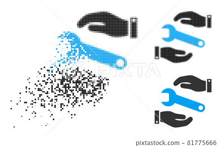 Disintegrating and Halftone Dotted Service Glyph 81775666