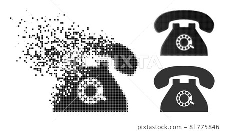 Burst and Halftone Pixel Pulse Phone Icon Burst and Halftone Pixel Pulse Phone Icon 81775846