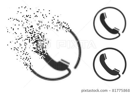 Dissolved and Halftone Pixel Phone Icon 81775868