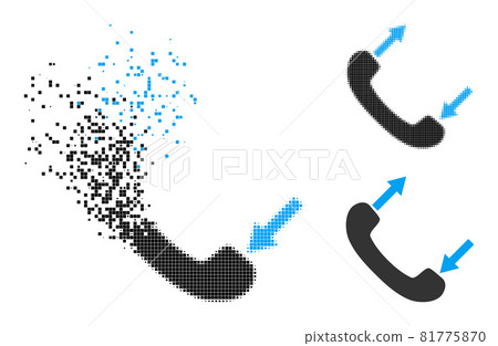 Fragmented and Halftone Dotted Phone Talking Glyph Fragmented and Halftone Dotted Phone Talking Glyph 81775870