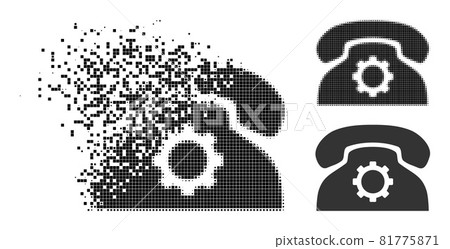 Disappearing and Halftone Pixel Phone Settings Glyph Disappearing and Halftone Pixel Phone Settings Glyph 81775871
