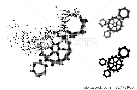 Dust and Halftone Dotted Mechanism Icon Dust and Halftone Dotted Mechanism Icon 81775960