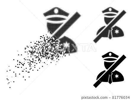 Dissolved and Halftone Dotted Frorbidden Police Man Glyph Dissolved and Halftone Dotted Frorbidden Police Man Glyph 81776034