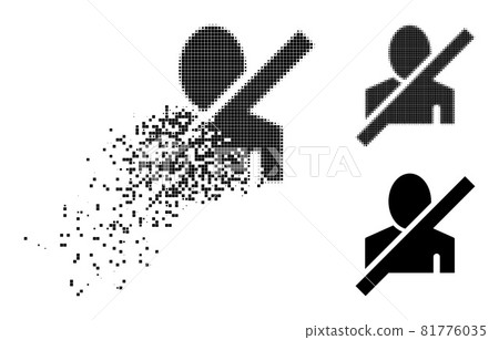 Moving and Halftone Dot Frorbidden Man Icon Moving and Halftone Dot Frorbidden Man Icon 81776035