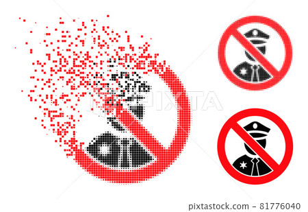 Dissipated and Halftone Pixel Forbiden Police Glyph Dissipated and Halftone Pixel Forbiden Police Glyph 81776040