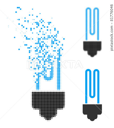 Moving and Halftone Dot Fluorescent Bulb Glyph Moving and Halftone Dot Fluorescent Bulb Glyph 81776046