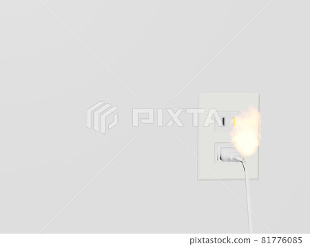 點燃火的電源插座的圖像 81776085