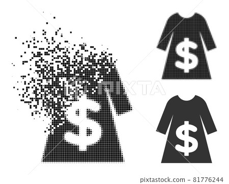 Broken and Halftone Pixelated Dress Sale Glyph 81776244